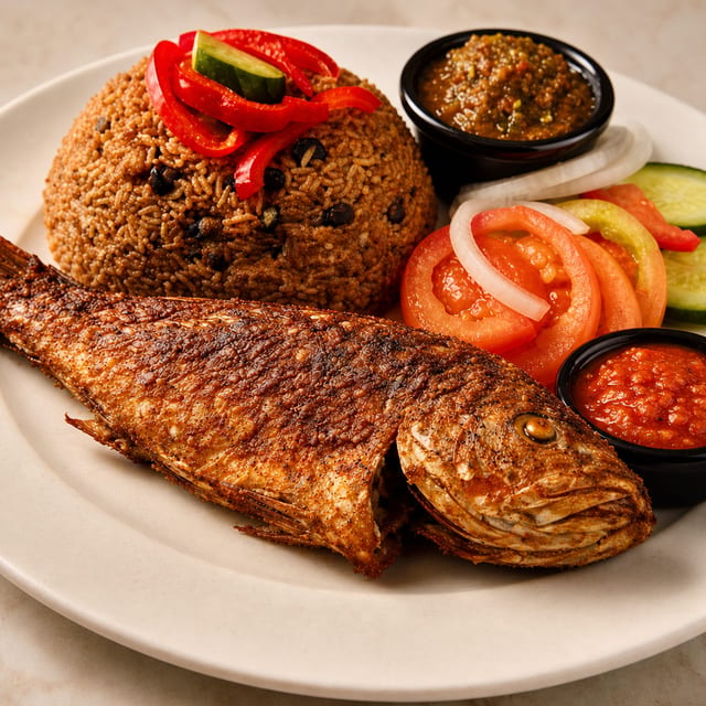 Red Snapper with Rice & Beans.