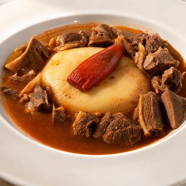 Goat Soup with Fufu.